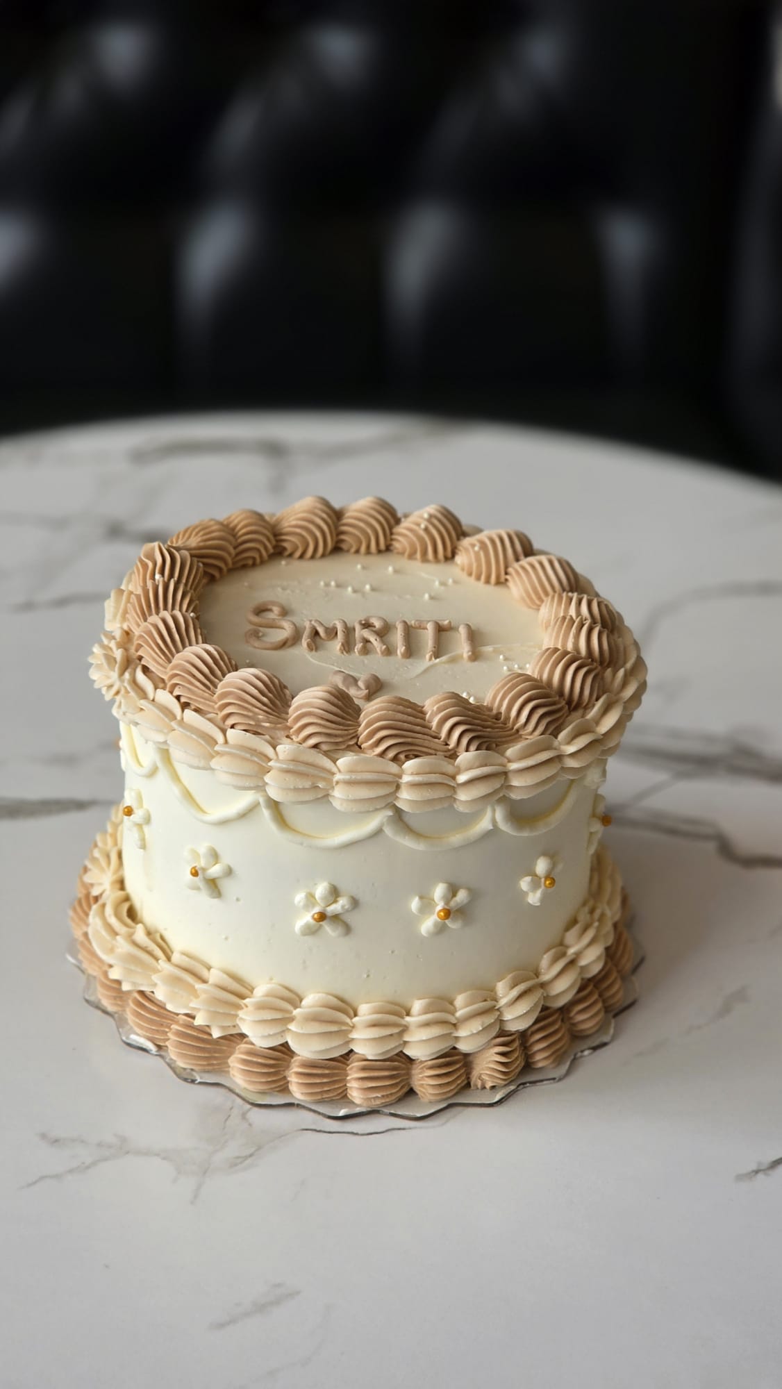 Calgary custom cakes Calgary - Sugar Stream | Rasmalai vintage cake with buttercream frosting.